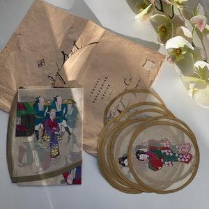 Vintage 1950s Japanese Hand Painted Doily Set